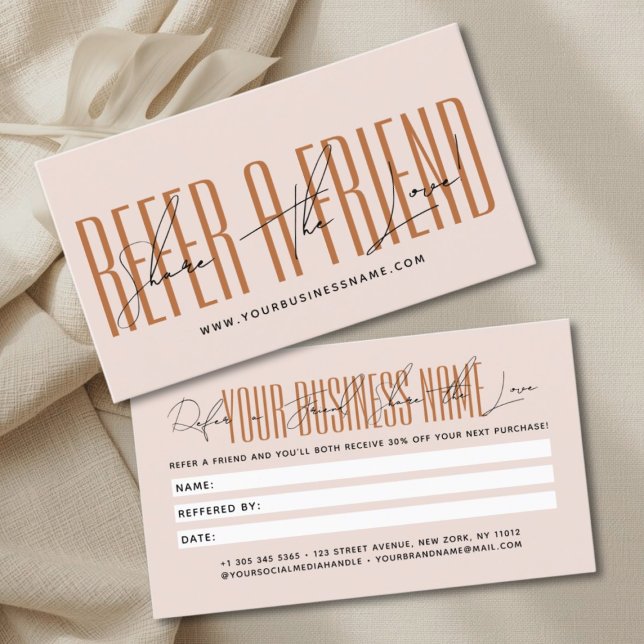 Carte De Référencement Modern script typography share the love (Créateur téléchargé)