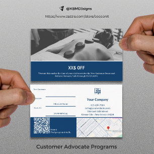 Carte De Référencement Moderne Bleu Blanc Nouveau prix d'avocat client