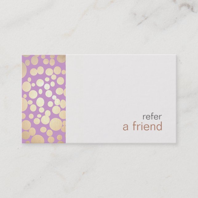Carte De Référencement Moderne et Hip Gold référencent un ami Coupon Salo (Devant)