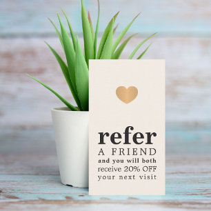Carte De Référencement Moderne Pastel Faux Gold Heart Salon