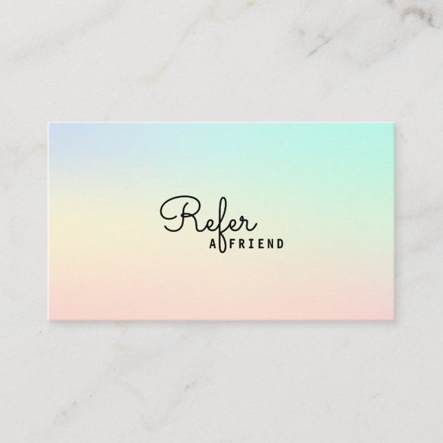 Carte De Référencement Moderne Pastel Shades (Devant)