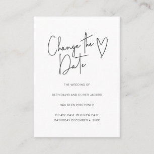 Carte De Référencement Modifier la date Changement de plan Petite invitat
