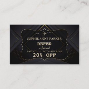 Carte De Référencement Monogram Calligraphy Gold
