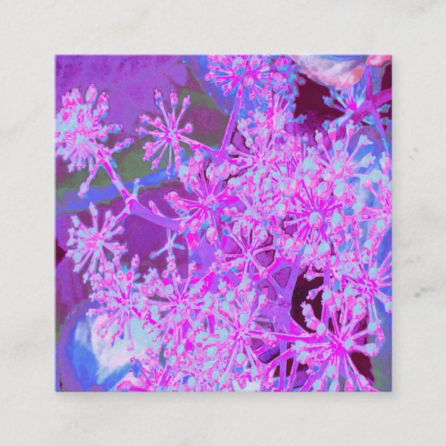 Carte De Référencement Nature rétro Abstraite cool en rose chaud et viole (Devant)