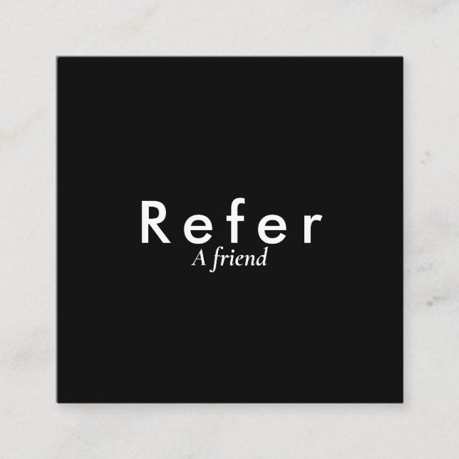 Carte De Référencement Noir et blanc simples (Devant)