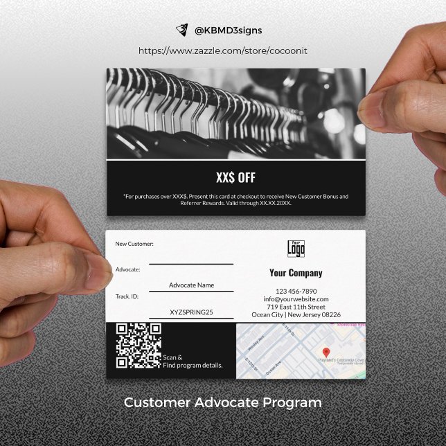 Carte De Référencement Nouvelle récompense pour nos nouveaux avocats clie (Modern New Customer Advocate Reward Referral Card)