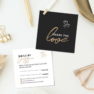 Carte De Référencement Partager l'amour élégant script noir Typographie
