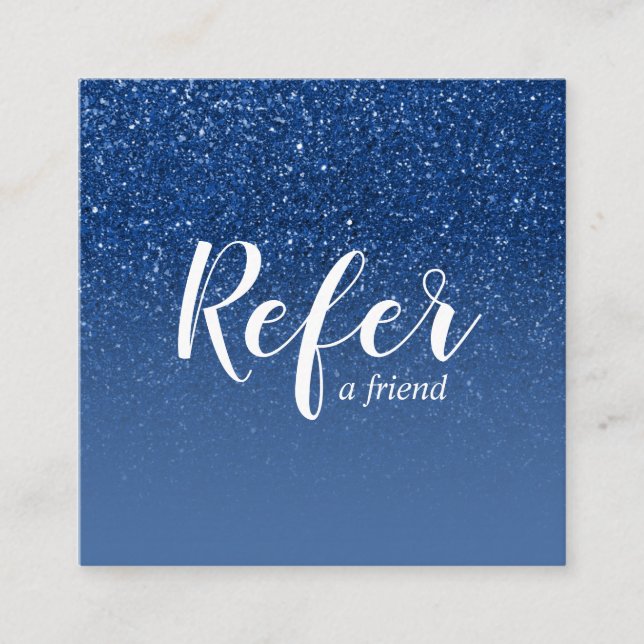 Carte De Référencement Parties scintillant Bleue Chatoyante Ombre Glam Ch (Devant)
