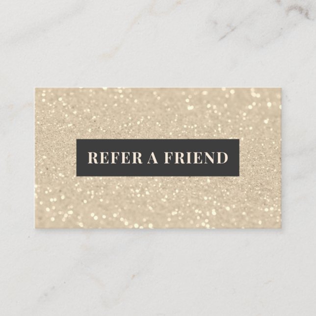 Carte De Référencement Parties scintillant d'or élégant luxe moderne (Devant)