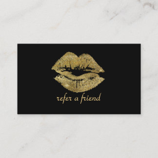 Carte De Référencement Parties scintillant d'or Maquillage des lèvres Art