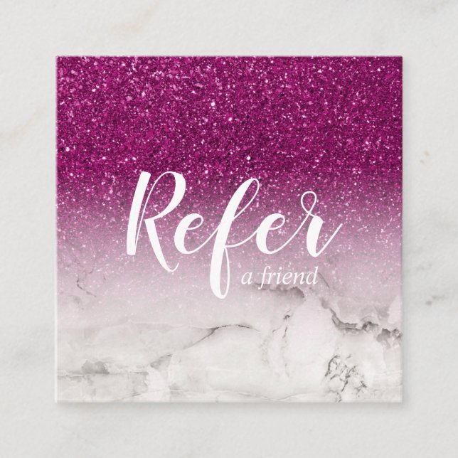 Carte De Référencement Parties scintillant marbrée et violette Ombre Glam (Devant)