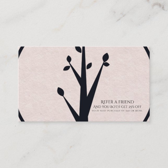 Carte De Référencement Petit Arbre Rustique Nature Organique Référer un a (Devant)