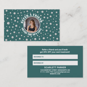 Carte De Référencement Photo personnalisé avec Cercles de Perles sur Fond