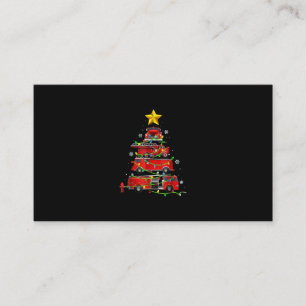 Carte De Référencement Pompier Camion Arbre de Noël Hommes Femmes