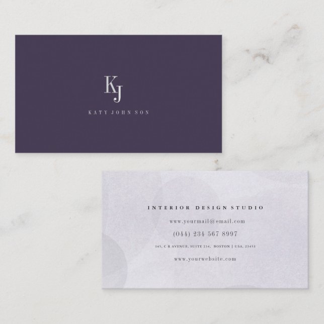 Carte De Référencement  Professional elegant monogram simple  Business  (Devant / Derrière)
