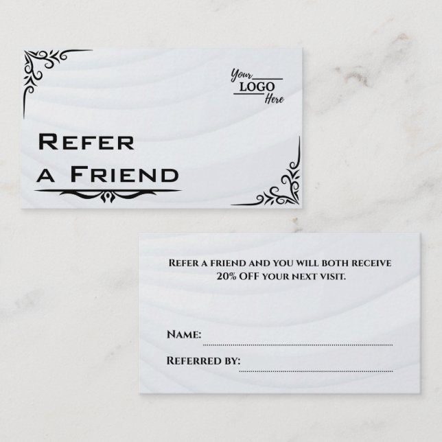 Carte De Référencement Professionnel de la recommandation d'amis pour les (Devant / Derrière)