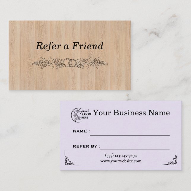 Carte De Référencement Professionnel de l'entreprise moderne Référer un a (Devant / Derrière)