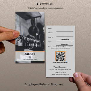 Carte De Référencement Récompense de l'employé pour la nouvelle offre cli