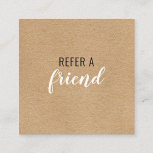 Carte De Référencement Réferer un ami Kraft rustique