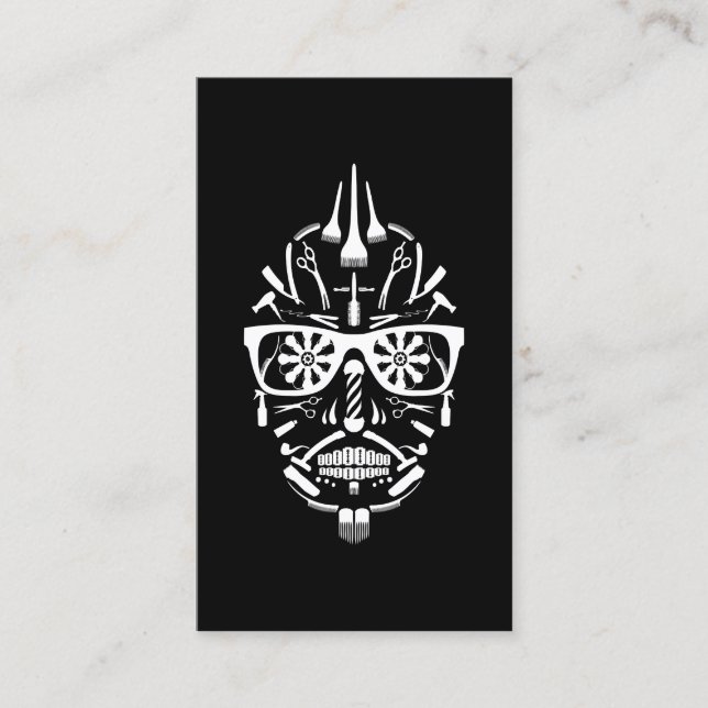 Carte De Référencement référez-vous un calavera de punk de coiffeur d'ami (Devant)