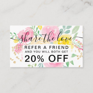 Carte De Référencement Ressort rose floral lâche ressort partager l'amour