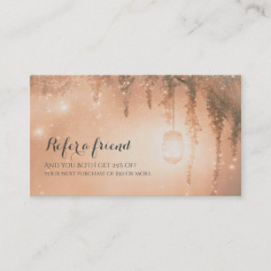Carte De Référencement Rêve Rose Forêt Rustique Référer un Client Ami