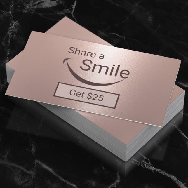 Carte De Référencement Rorose Gold Dentist Share a Smile (Créateur téléchargé)