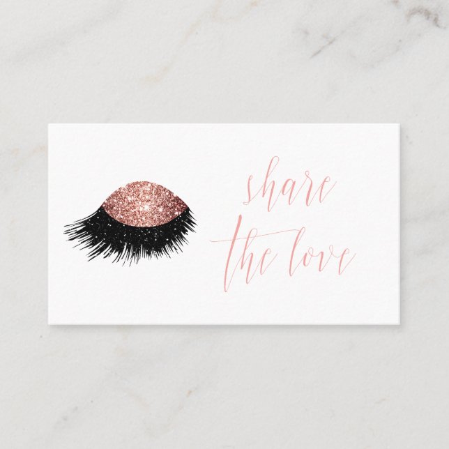 Carte De Référencement Rose Gold Parties scintillant Eye aiguillage (Devant)
