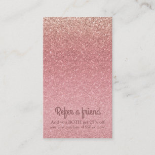 Carte De Référencement Rose pailleté conte de fée glamour chic scintillan