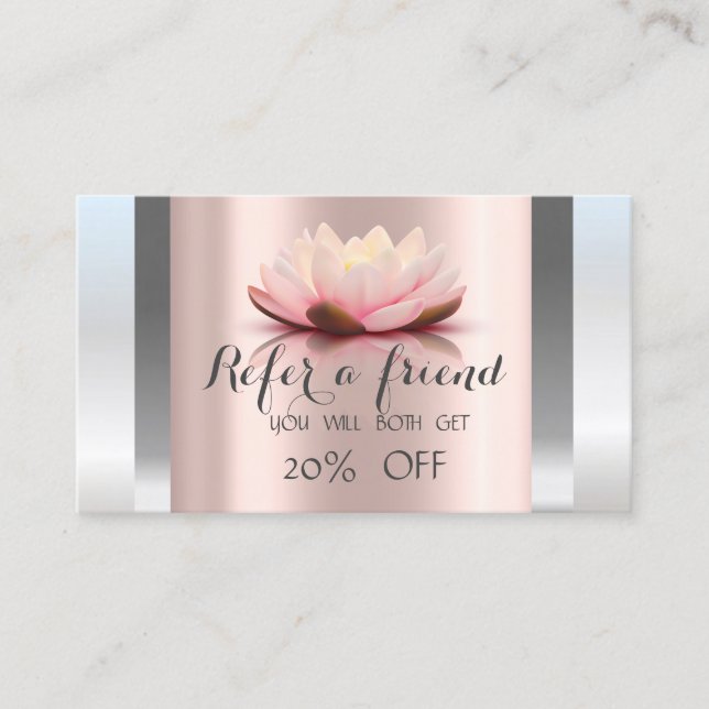 Carte De Référencement Rose professionnel Lotus Silver Gold (Devant)