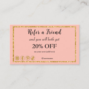 Carte De Référencement Rose rose rose et QR Code, recommander un ami