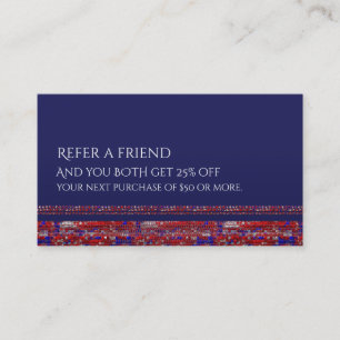 Carte De Référencement Rouge Blanc & Bleu Paillettes Parrainage