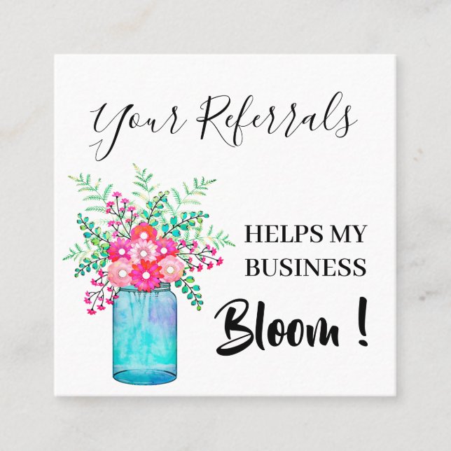 Carte De Référencement Rustic Mason Jar Floral Professionnel (Devant)