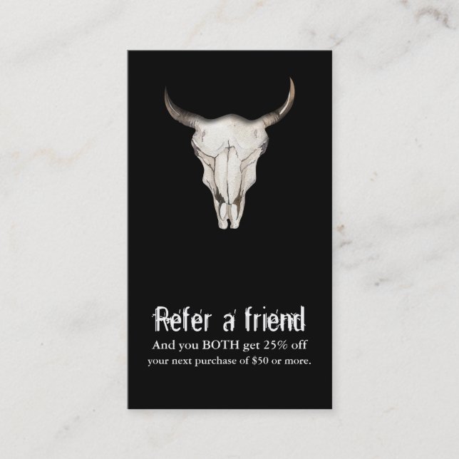 Carte De Référencement Rustique Boho Bohemian Cow Bull aiguiller un ami (Devant)