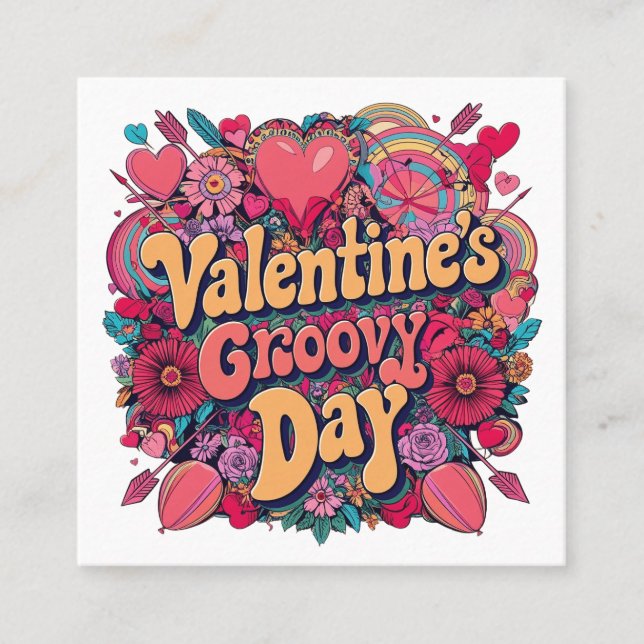 Carte De Référencement Saint Valentin, super journée, clipart rétro (Devant)