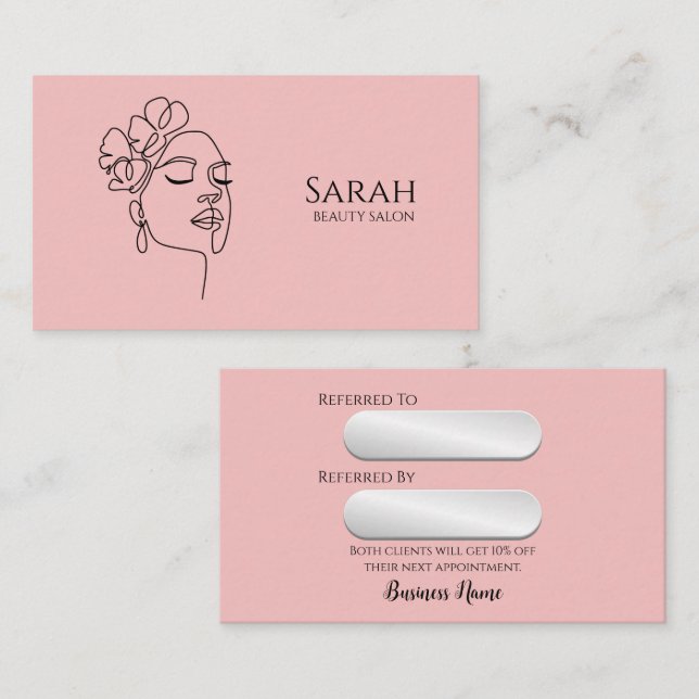 Carte De Référencement Salon de beauté (Devant / Derrière)