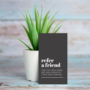 Carte De Référencement Salon de beauté minimaliste cool gris foncé blanc 