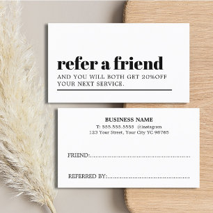 Carte De Référencement Salon de beauté minimaliste noir et blanc audacieu