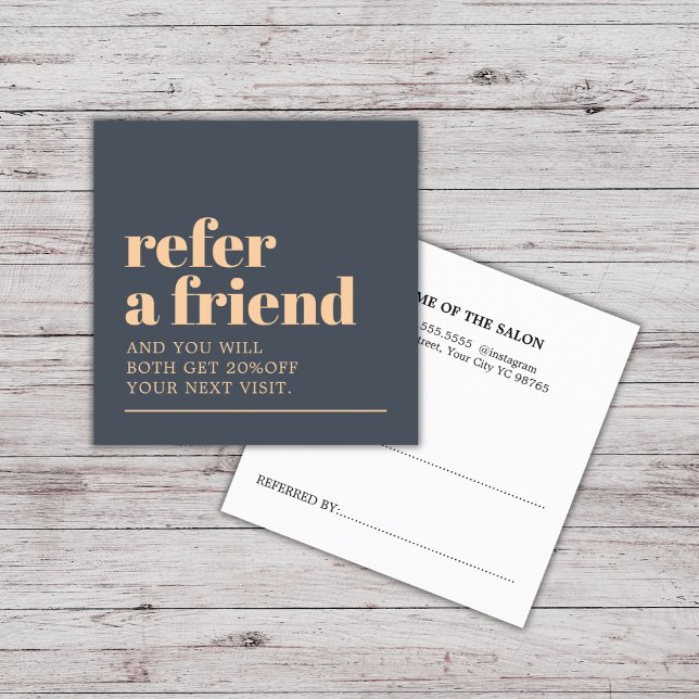 Carte De Référencement Salon de beauté moderne Bold Blue Pastel (Créateur téléchargé)