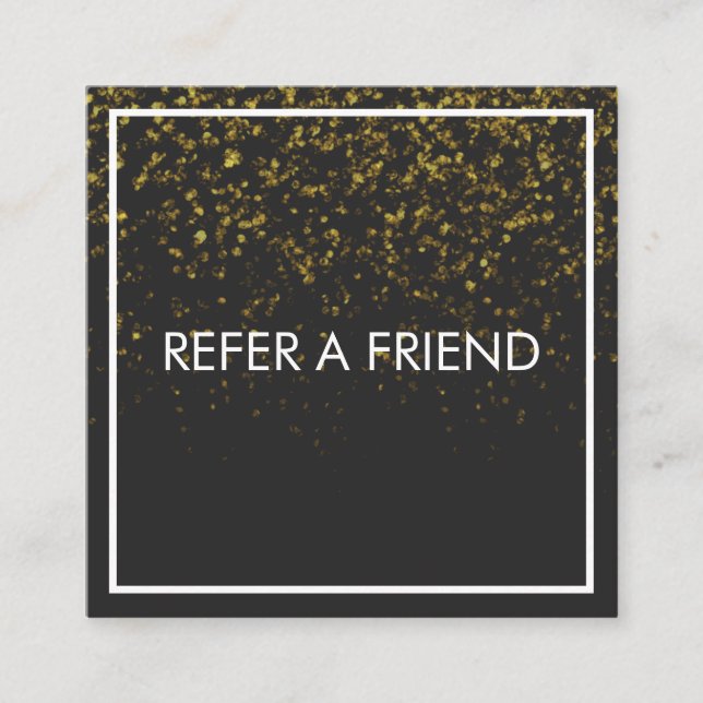 Carte De Référencement Salon de beauté moderne or élégant (Devant)