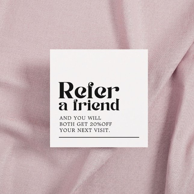 Carte De Référencement Salon de beauté noir blanc cool (Créateur téléchargé)