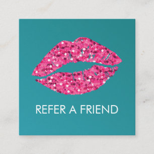 Carte De Référencement Salon de beauté Teal Green Lips