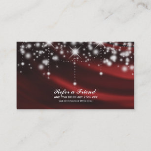 Carte De Référencement Salon de Glam en soie rouge et étincelante Référer
