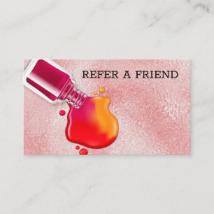 Carte De Référencement Salon en verre rose d'art d'ongle de poli de