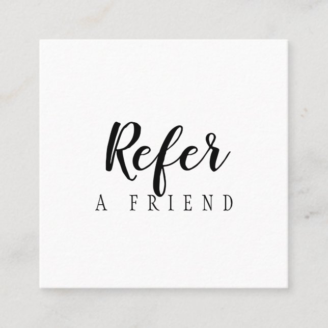 Carte De Référencement Script Élégant Simple Noir et Blanc (Devant)