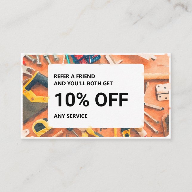 Carte de référencement: Services Handyman (Devant)