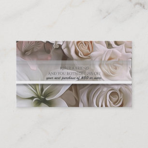 Carte De Référencement Shabby Chic Rose Floral Élégant Référer Un Ami