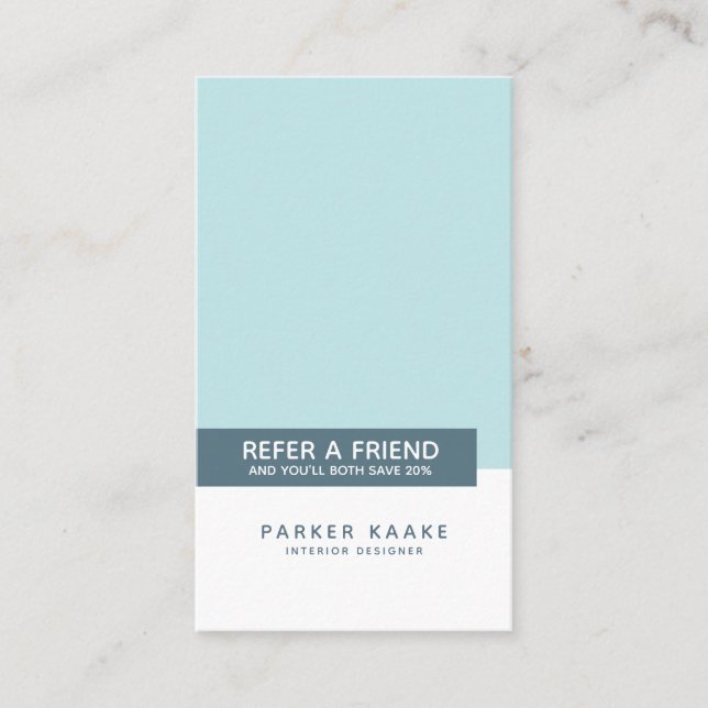 Carte De Référencement Simple bleu clair moderne géométrique (Devant)