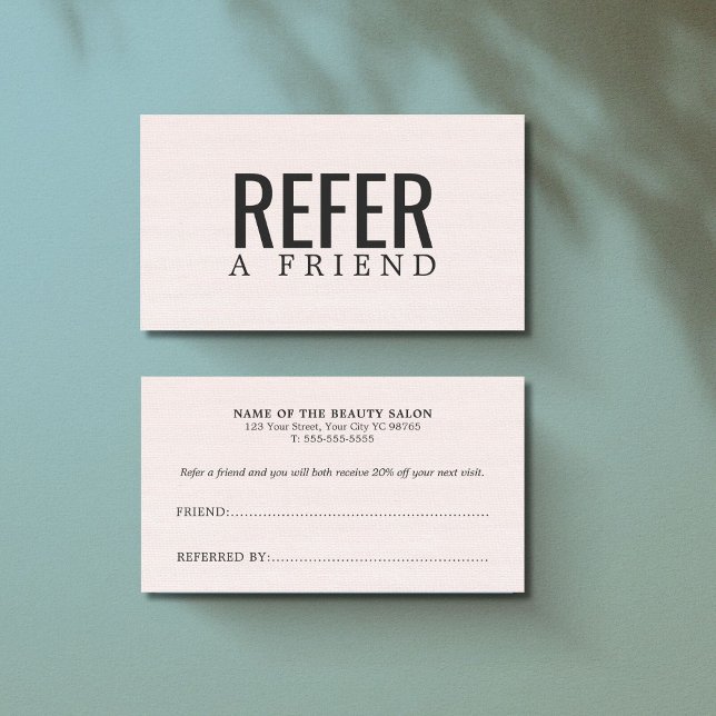 Carte De Référencement Simple Elegant Beauté Texture Rose clair (Créateur téléchargé)