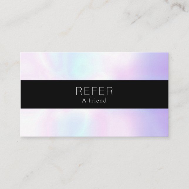 Carte De Référencement Simple Élégant Iridescent (Devant)